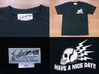 画像1: EVILACT"Skull Biker"6.2oz Tee