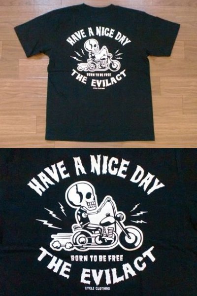 画像2: EVILACT"Skull Biker"6.2oz Tee