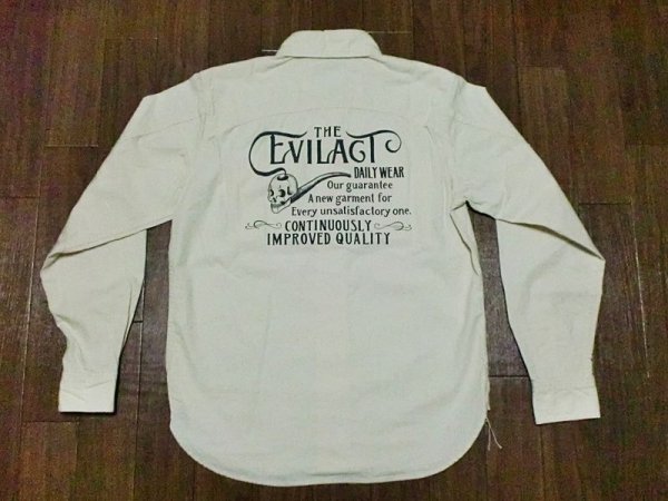 画像1: EVILACT"round collar chambray work shirt's" (1)