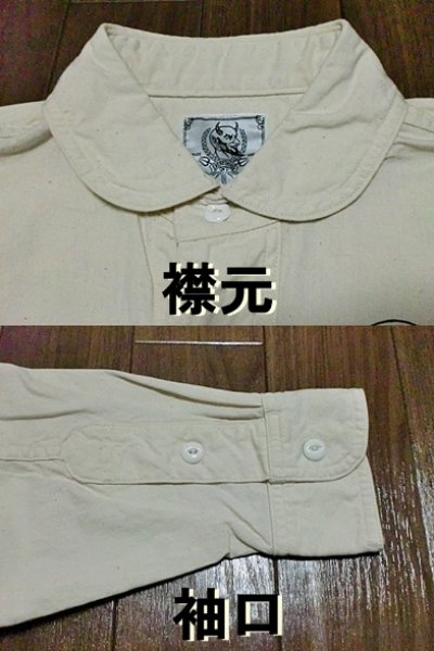 画像2: EVILACT"round collar chambray work shirt's"