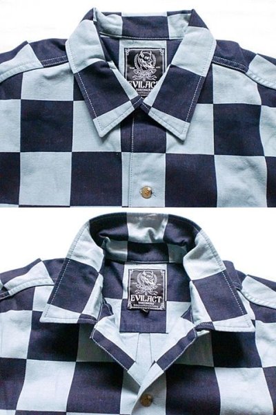 画像2: EVILACT"Checker shirt's L/S-N"