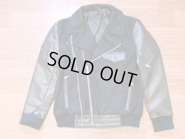 画像1: LEATHER WOOL DOUBLE RIDERS  (1)